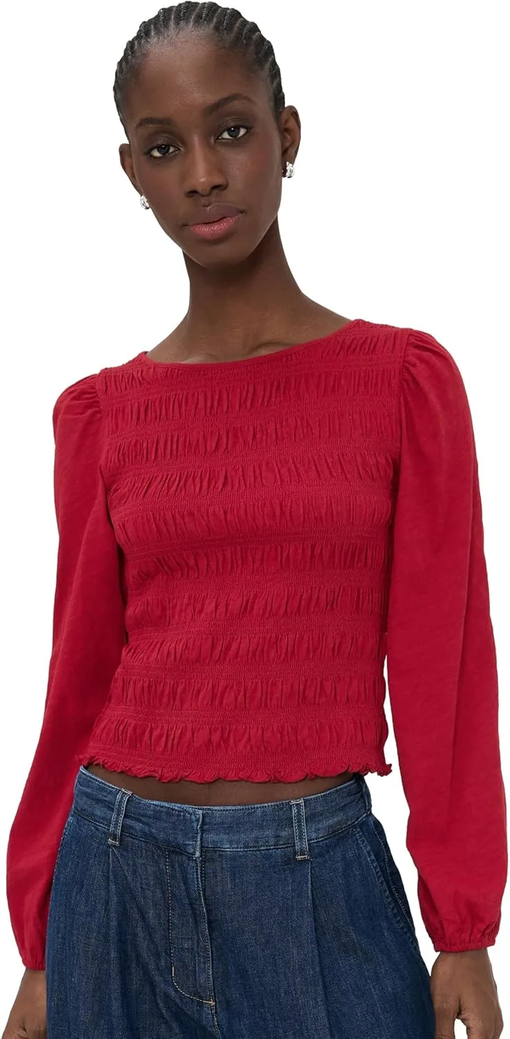 Madewell женская топ с горлом лодочкой и сборками
Madewell женская топ с горлом лодочкой и сборками