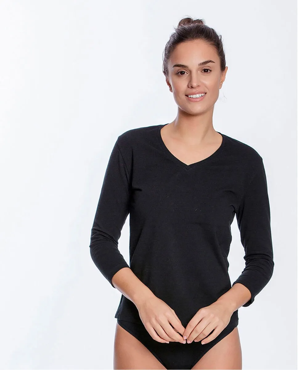 Женская хлопковая майка с рукавом три четверти Punto Blanco, черный
Женская хлопковая майка с рукавом три четверти Punto Blanco, черный