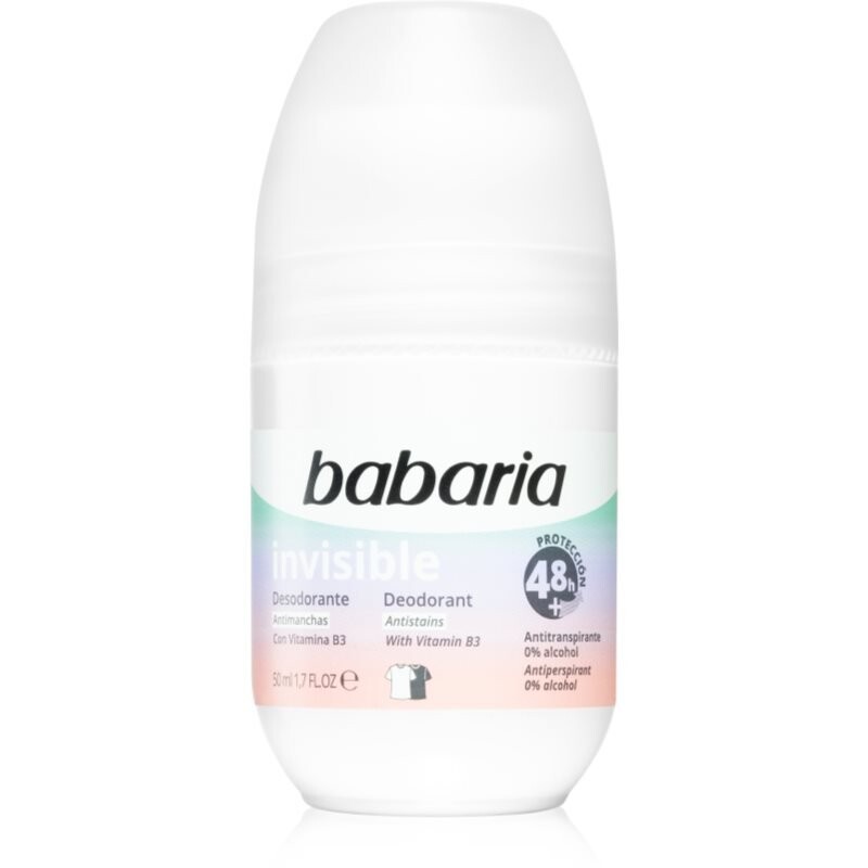 Babaria Deodorant Невидимый шариковый антиперспирант от белых и желтых пятен 50 мл 
Babaria Deodorant Невидимый шариковый антиперспирант от белых и желтых пятен 50 мл
