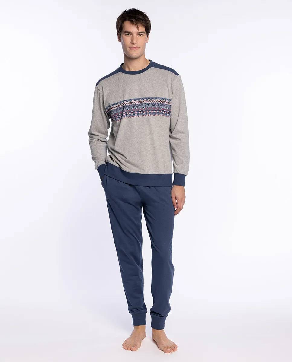 Мужская длинная пижама трикотажная Punto Blanco, синий/серый
Мужская длинная пижама трикотажная Punto Blanco, синий/серый