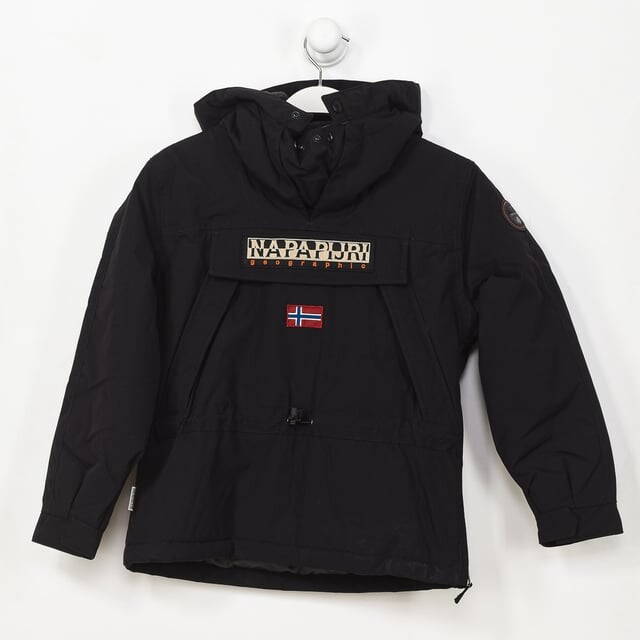 Куртка для мальчика Ga4Epi с капюшоном и липучками на рукавах Napapijri, черный 
Куртка для мальчика Ga4Epi с капюшоном и липучками на рукавах Napapijri, черный