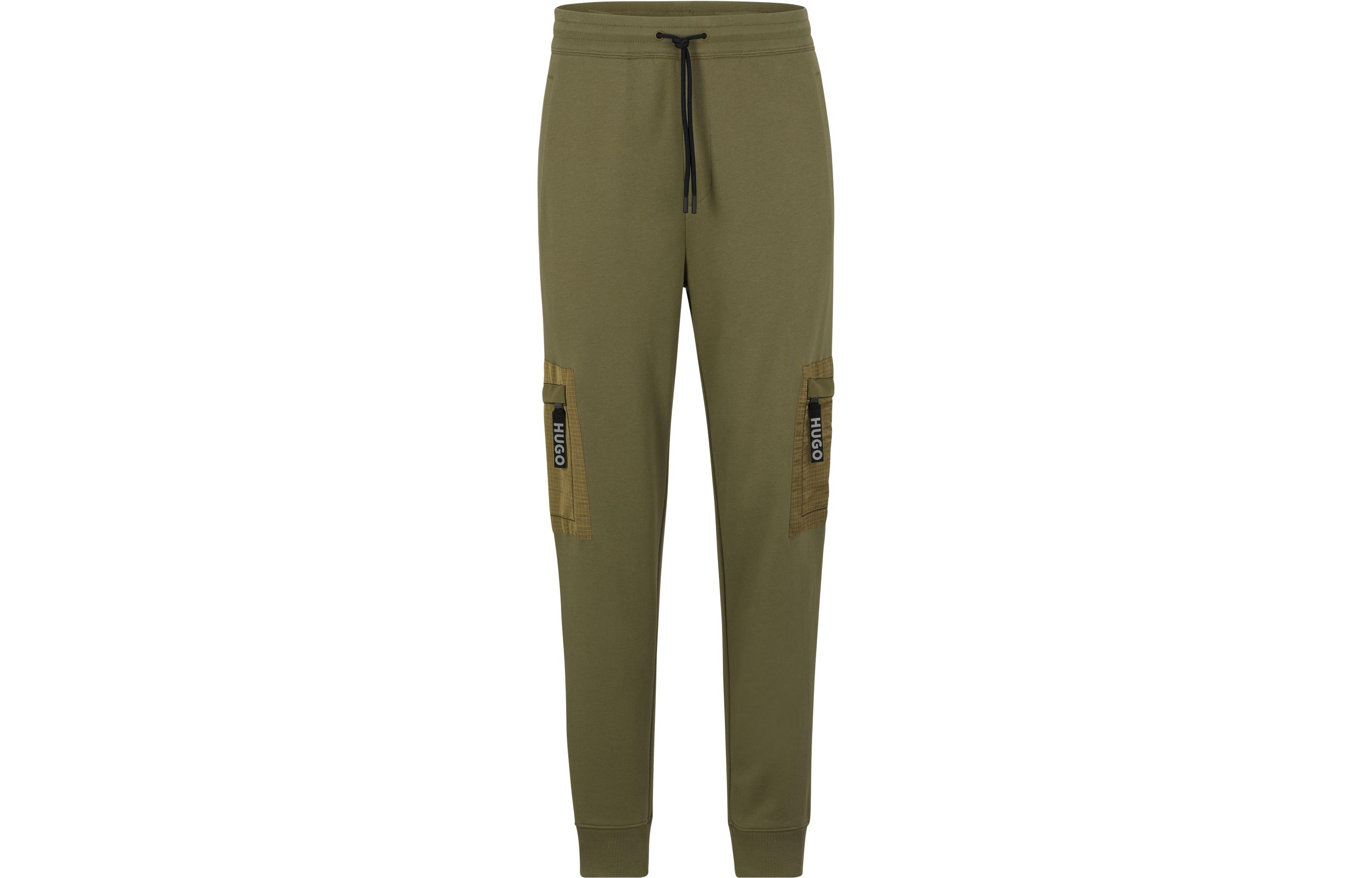 Хлопковые спортивные брюки с завязками на поясе HUGO BOSS, армейский зеленый
Хлопковые спортивные брюки с завязками на поясе HUGO BOSS, армейский зеленый