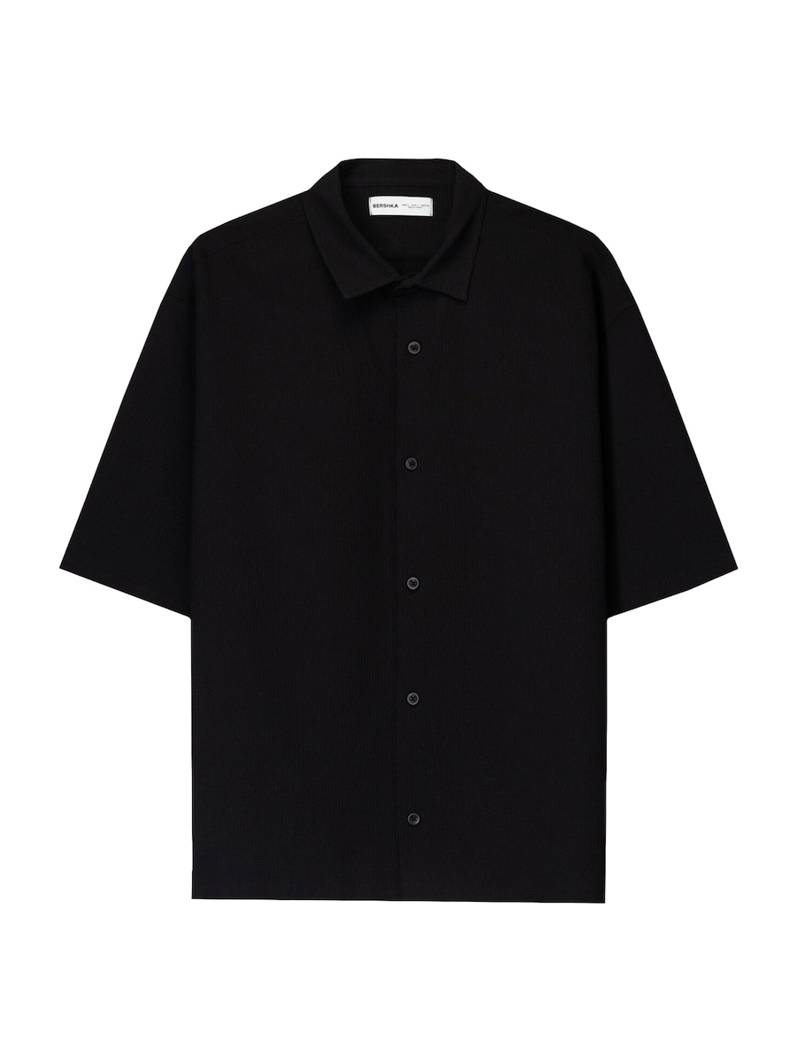 Рубашка на пуговицах Comfort fit Bershka, черный
Рубашка на пуговицах Comfort fit Bershka, черный