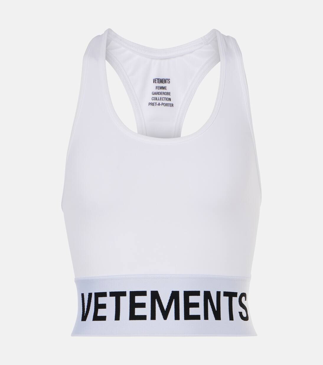 Спортивный бюстгальтер с логотипом Vetements, белый
Спортивный бюстгальтер с логотипом Vetements, белый