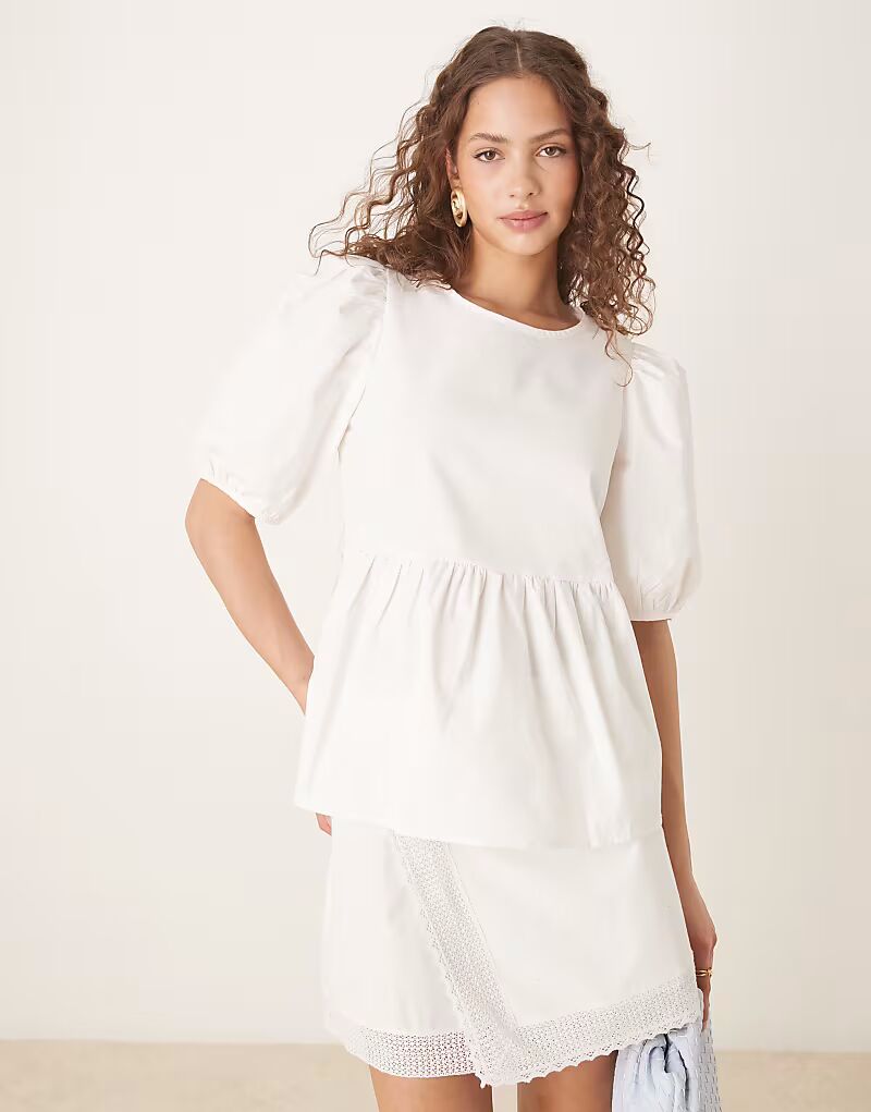 Топ из хлопкового поплина с рукавами-фонариками белого цвета Vila
Топ из хлопкового поплина с рукавами-фонариками белого цвета Vila