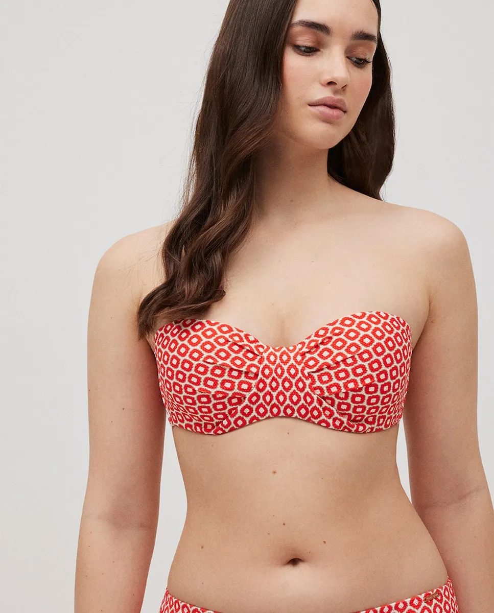 Верх бикини-бандо с принтом и съемными бретелями из ткани пике Ysabel Mora, мультиколор
Верх бикини-бандо с принтом и съемными бретелями из ткани пике Ysabel Mora, мультиколор