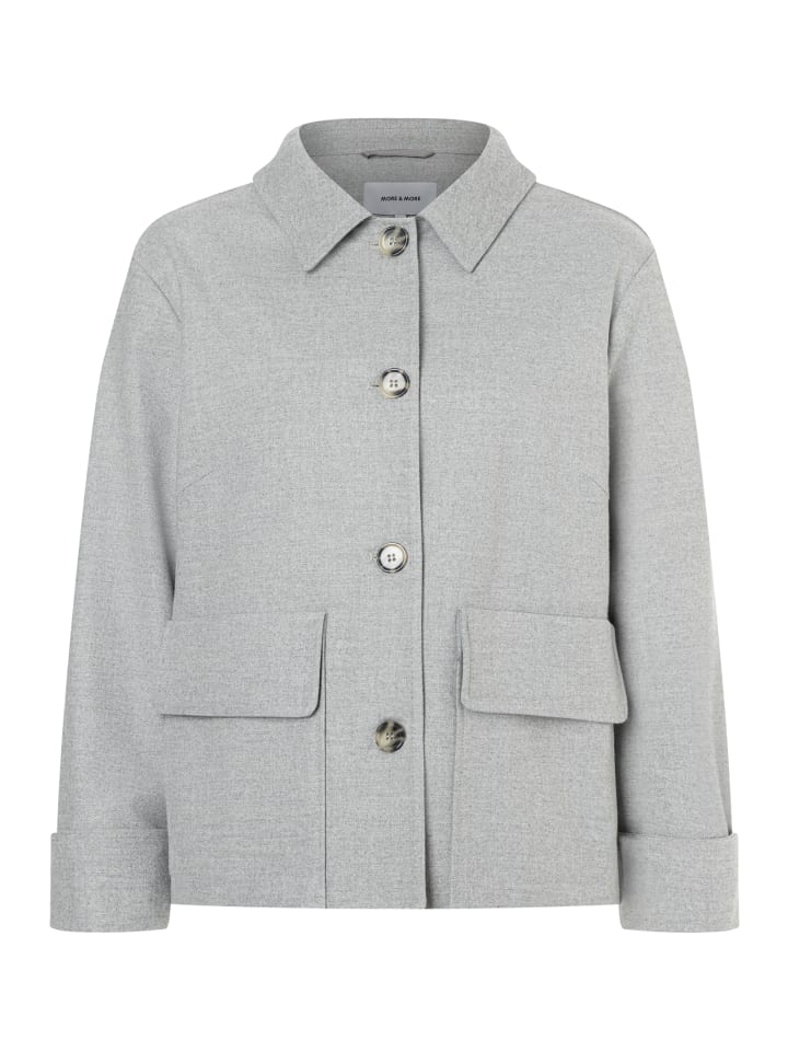 фланелевая серая куртка-блейзер, короткая, серебристо-серый меланж More & More
фланелевая серая куртка-блейзер, короткая, серебристо-серый меланж More & More