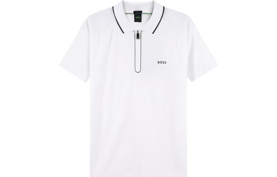 Поло с аппликацией логотипа Boss на молнии HUGO BOSS, белый
Поло с аппликацией логотипа Boss на молнии HUGO BOSS, белый