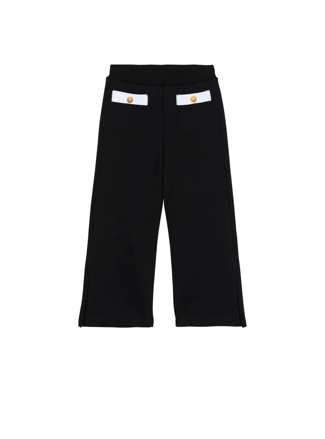 Двухцветные брюки с пуговицами Balmain, черный
Двухцветные брюки с пуговицами Balmain, черный