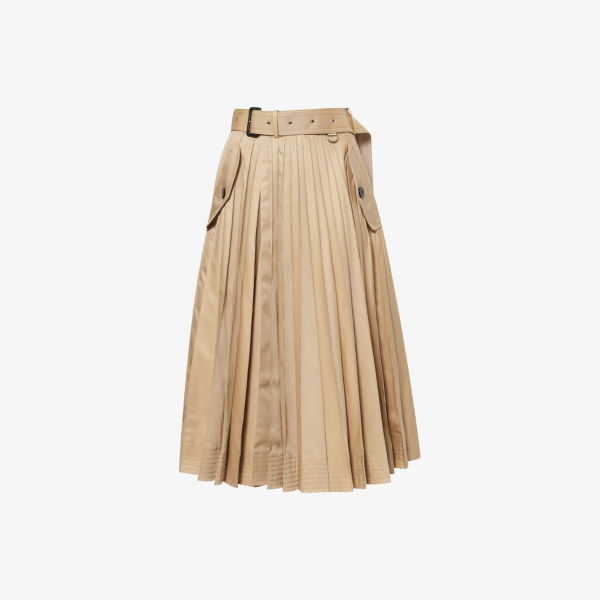 Юбка плиссированная Sacai с поясом, бежевый
Юбка плиссированная Sacai с поясом, бежевый