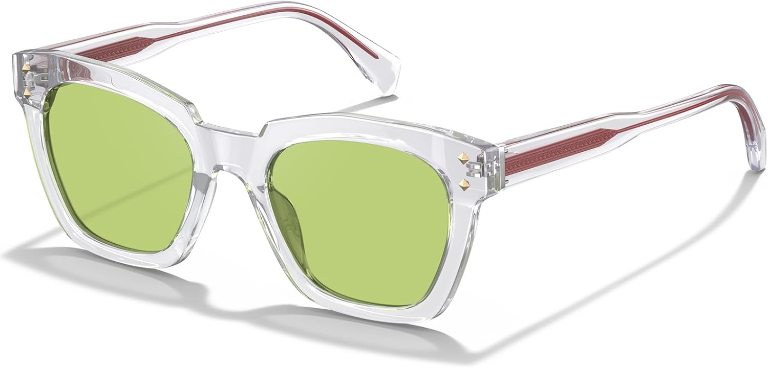 Женские поляризованные солнцезащитные очки CARFIA из ацетата с защитой UV400, модные очки в форме «кошачьих глаз», дизайнерская модель CA3005F, 4. Clear White Frame Green Lenses
Женские поляризованные солнцезащитные очки CARFIA из ацетата с защитой UV400, модные очки в форме «кошачьих глаз», дизайнерская модель CA3005F, 4. Clear White Frame Green Lenses