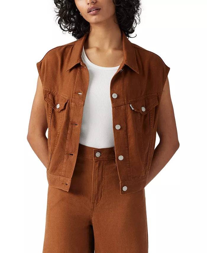 Премиальная женская укороченная жилетка в стиле 90-х Levi's, коричневый
Премиальная женская укороченная жилетка в стиле 90-х Levi's, коричневый