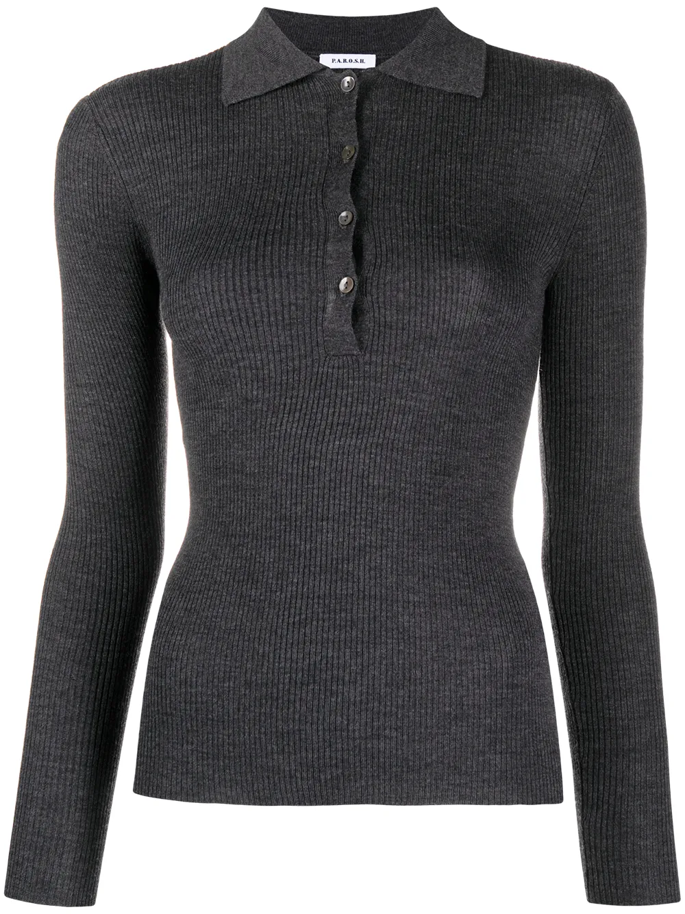 Рубашка поло узкого кроя P.A.R.O.S.H., серый 
Рубашка поло узкого кроя P.A.R.O.S.H., серый