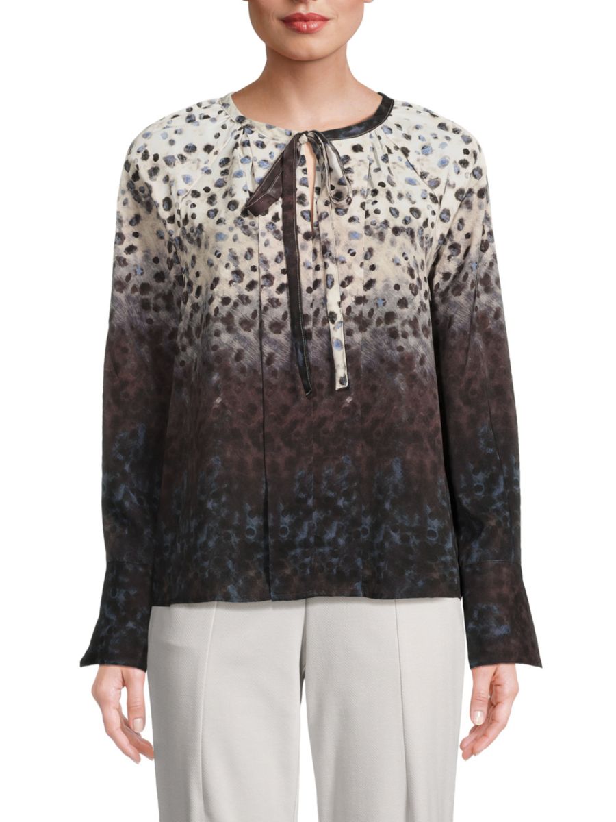 Блузка с вырезом-замочной скважиной Ecru, цвет Brown Multi
Блузка с вырезом-замочной скважиной Ecru, цвет Brown Multi