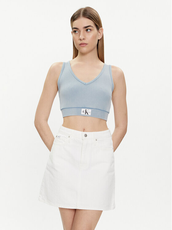 Топ приталенного кроя Calvin Klein Jeans, голубой
Топ приталенного кроя Calvin Klein Jeans, голубой