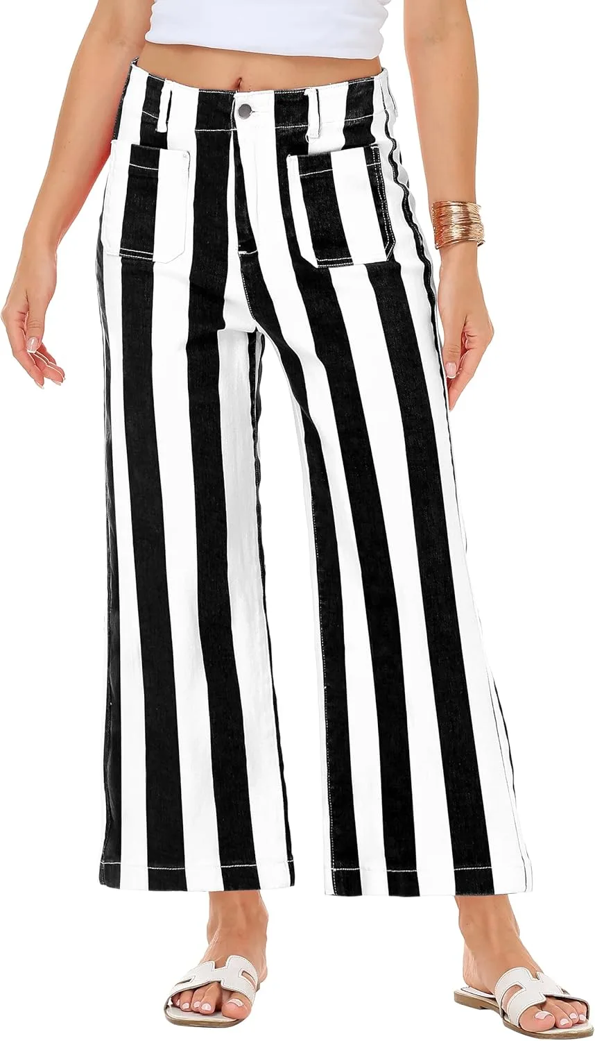 Женские полосатые джинсы Stretchy Cropped Vertical с карманами Magrank
Женские полосатые джинсы Stretchy Cropped Vertical с карманами Magrank