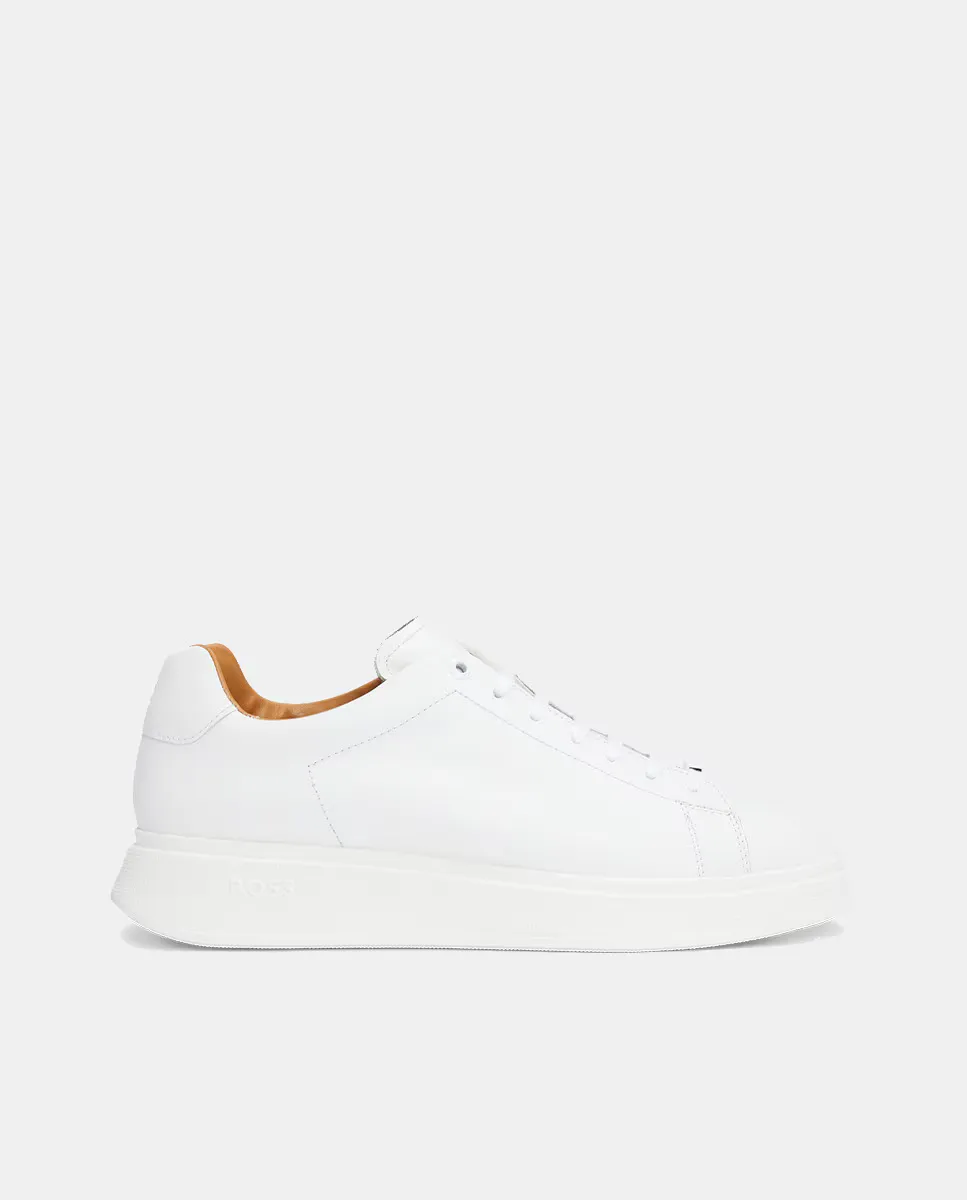 Кожаные кроссовки на резиновой подошве Boss, белый
Кожаные кроссовки на резиновой подошве Boss, белый