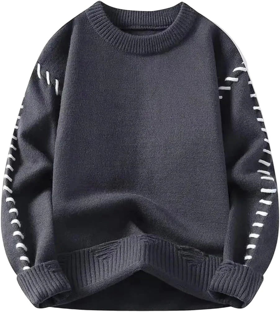 Мужской пуловер вязаный свободного кроя
Мужской пуловер вязаный свободного кроя