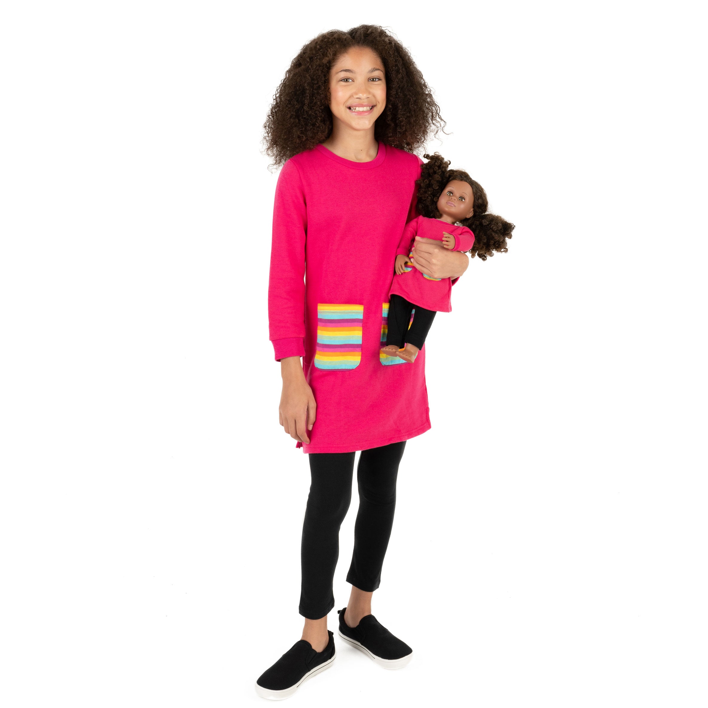 Девочки и платье-свитшот в тон кукле Leveret, розовый
Девочки и платье-свитшот в тон кукле Leveret, розовый