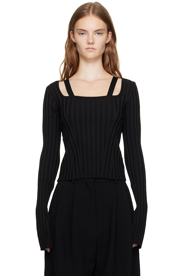 Облегающий свитер с круглым вырезом Recto, черный
Облегающий свитер с круглым вырезом Recto, черный