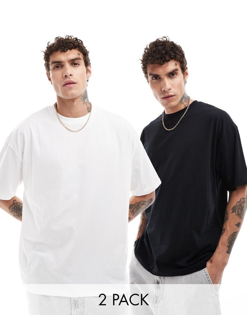 Комплект оверсайз-футболок с круглым вырезом ASOS DESIGN (2 шт.) черного и белого цвета
Комплект оверсайз-футболок с круглым вырезом ASOS DESIGN (2 шт.) черного и белого цвета
