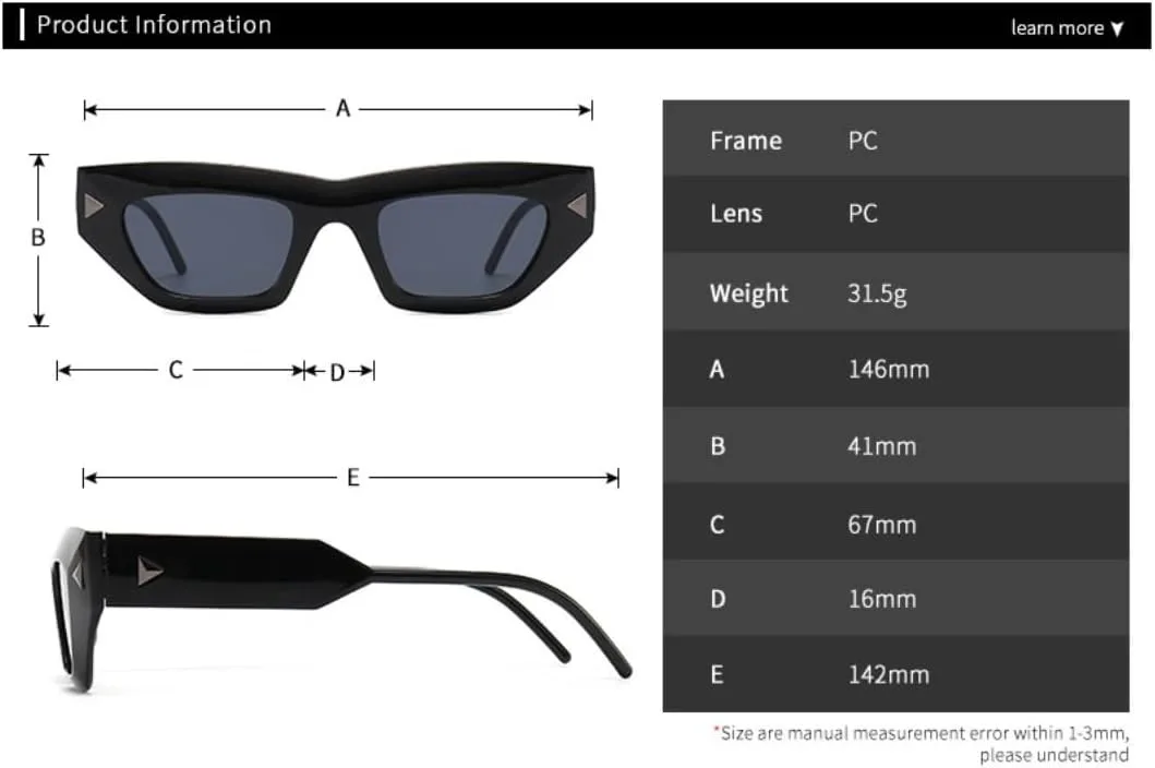 Солнцезащитные очки для мужчин и женщин - защита UV400 - маленькие линзы "кошачий глаз" ярких цветов для занятий спортом на открытом воздухе и вождения DSVIGF, Black
Солнцезащитные очки для мужчин и женщин - защита UV400 - маленькие линзы "кошачий глаз" ярких цветов для занятий спортом на открытом воздухе и вождения DSVIGF, Black