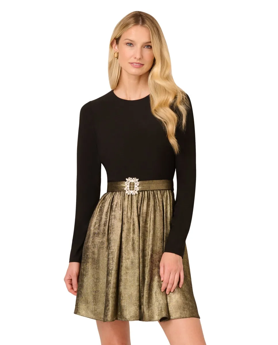 Платье с длинными рукавами и плиссированной юбкой Adrianna Papell, черный
Платье с длинными рукавами и плиссированной юбкой Adrianna Papell, черный