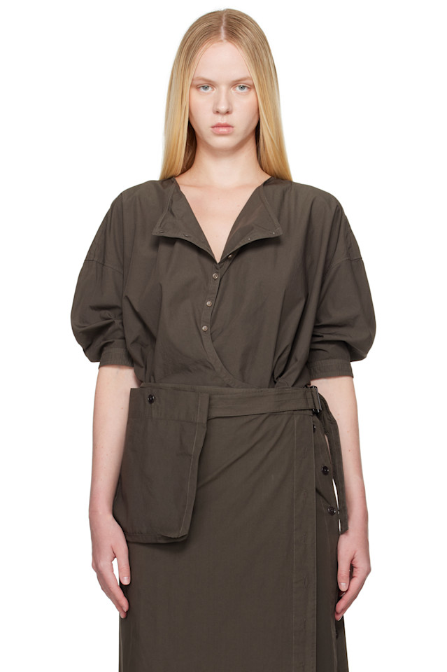 Короткий рукав скрученная рубашка Lemaire, коричневый
Короткий рукав скрученная рубашка Lemaire, коричневый