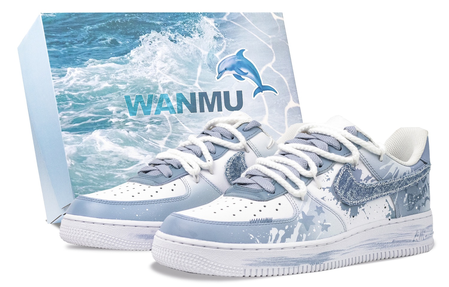 Nike Кроссовки для скейтбординга Air Force 1 Starry Sea низкие мужские белый синий
Nike Кроссовки для скейтбординга Air Force 1 Starry Sea низкие мужские белый синий