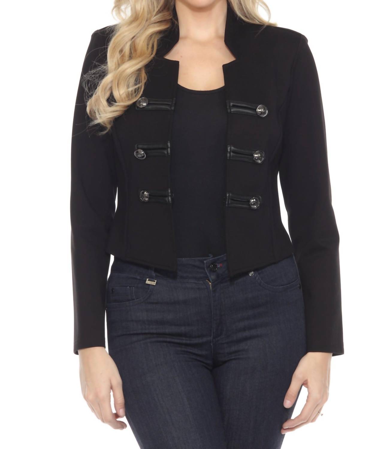 Черный двубортный военный жакет Joseph Ribkoff
Черный двубортный военный жакет Joseph Ribkoff