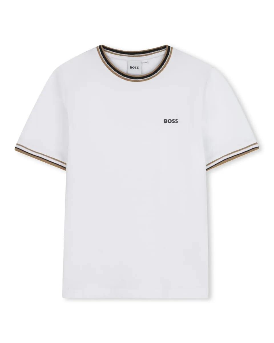 Детская футболка с короткими рукавами и контрастной отделкой BOSS Kidswear, белый
Детская футболка с короткими рукавами и контрастной отделкой BOSS Kidswear, белый