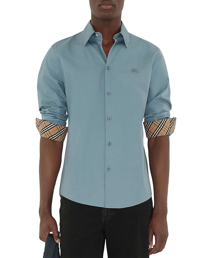 Рубашка с длинным рукавом на пуговицах Sam Burberry, синий 
Рубашка с длинным рукавом на пуговицах Sam Burberry, синий