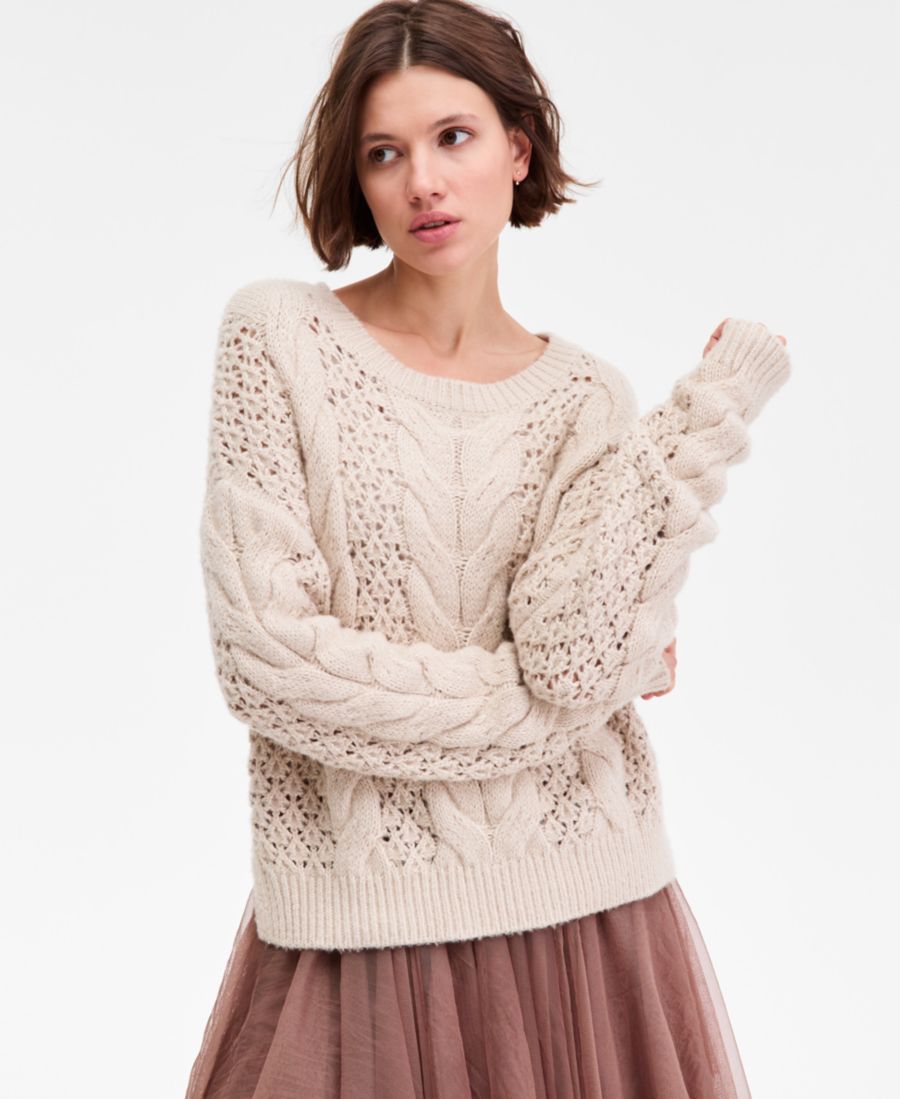 Женский свитер с ажурным узором и круглым вырезом Lucky Brand, Oat Milk
Женский свитер с ажурным узором и круглым вырезом Lucky Brand, Oat Milk