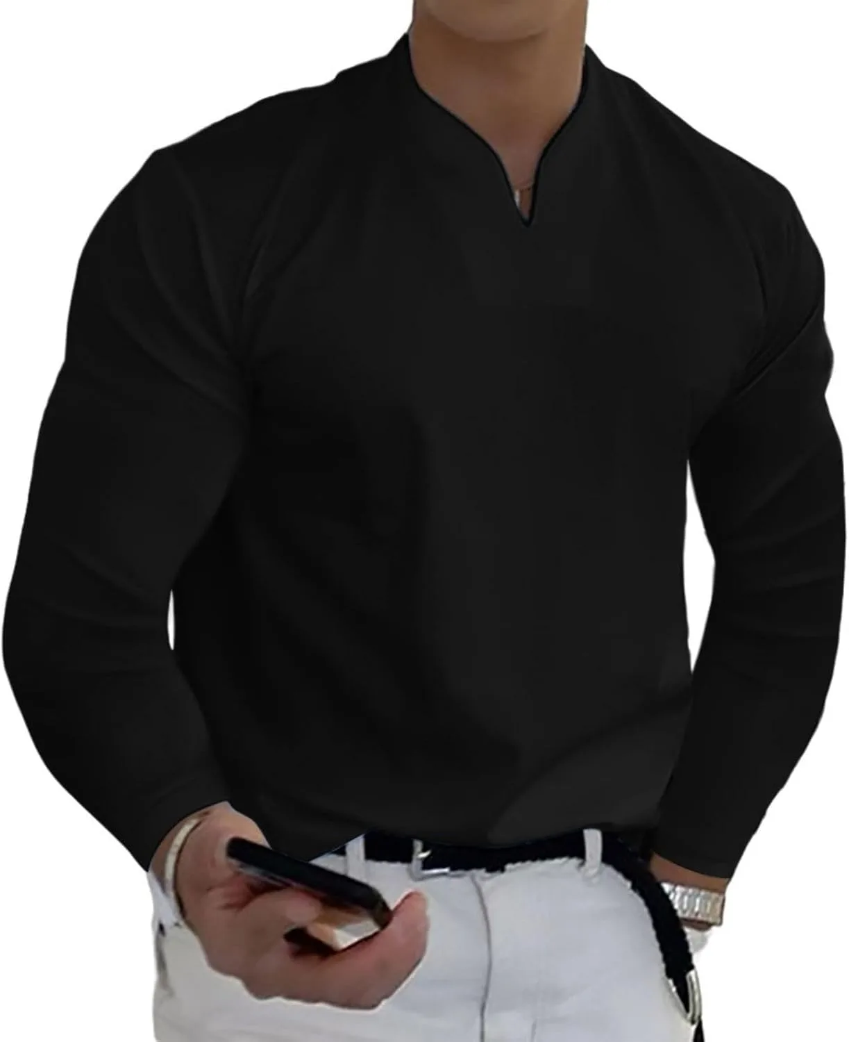 Мужская футболка Oversized с V-образным вырезом и длинным рукавом для спорта Weinexra
Мужская футболка Oversized с V-образным вырезом и длинным рукавом для спорта Weinexra