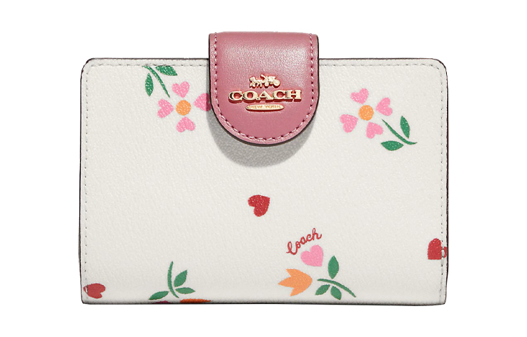 COACH Кожаный кошелек с угловой молнией женский бело розовый разноцветный
COACH Кожаный кошелек с угловой молнией женский бело розовый разноцветный