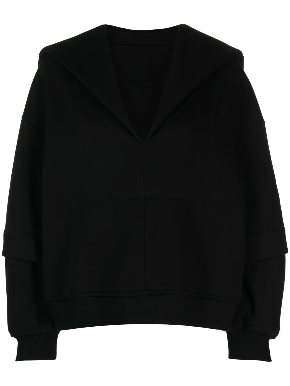 Толстовка с V-образным вырезом и матросским воротником Ioana Ciolacu, черный 
Толстовка с V-образным вырезом и матросским воротником Ioana Ciolacu, черный