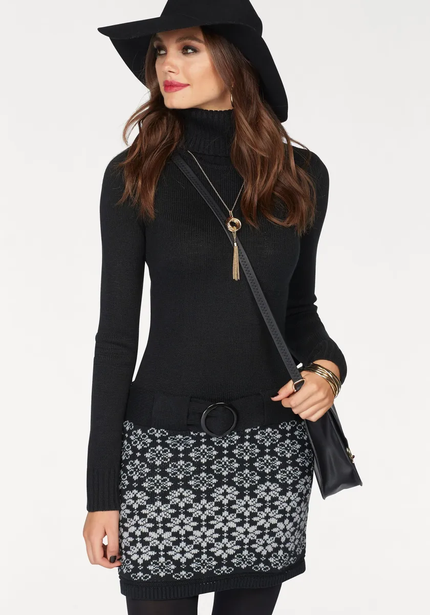 Трикотажное платье Melrose с декоративным поясом, черно-белый
Трикотажное платье Melrose с декоративным поясом, черно-белый