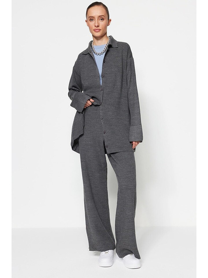 Кардиган trendyol 2tlg. Outfit, антрацит
Кардиган trendyol 2tlg. Outfit, антрацит