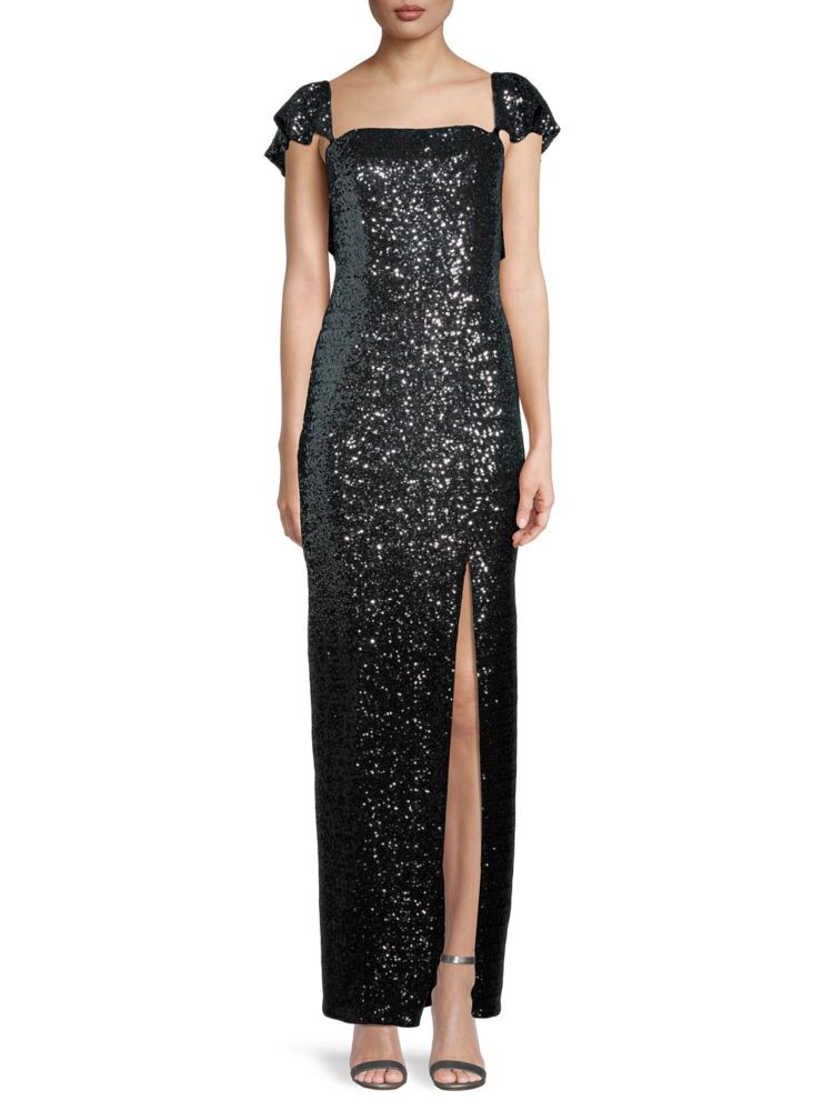 Платье-колонна с омбре и пайетками Marchesa, цвет Gunmetal 
Платье-колонна с омбре и пайетками Marchesa, цвет Gunmetal