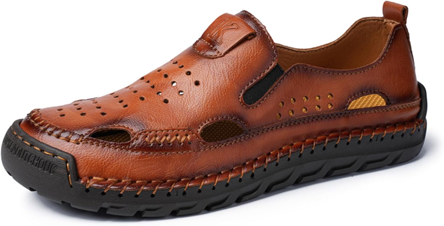 Мужские спортивные сандалии SPWAGYM, летние кожаные сандалии-рыбацкие, с закрытым носком, на скользящей подошве, повседневная обувь, коричневый
Мужские спортивные сандалии SPWAGYM, летние кожаные сандалии-рыбацкие, с закрытым носком, на скользящей подошве, повседневная обувь, коричневый