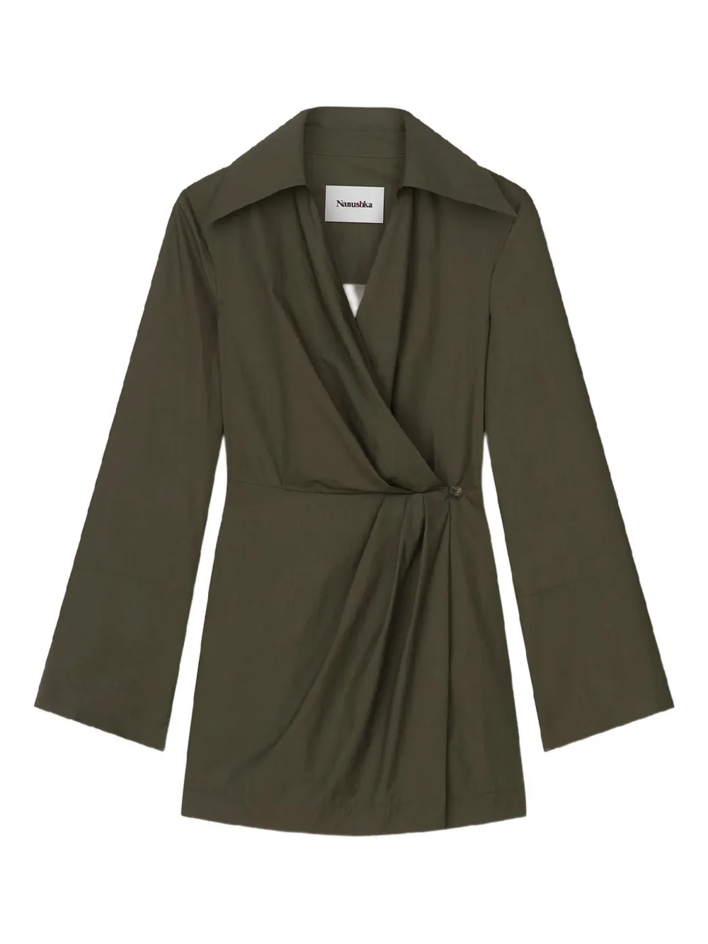 Мини-платье Esma с застёжкой на пуговицы и запахом Nanushka, зеленый
Мини-платье Esma с застёжкой на пуговицы и запахом Nanushka, зеленый