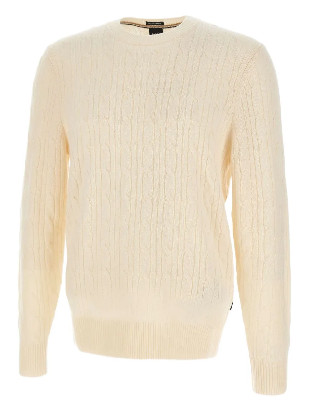 Свитер с круглым вырезом и косичками Boss, кремовый
Свитер с круглым вырезом и косичками Boss, кремовый