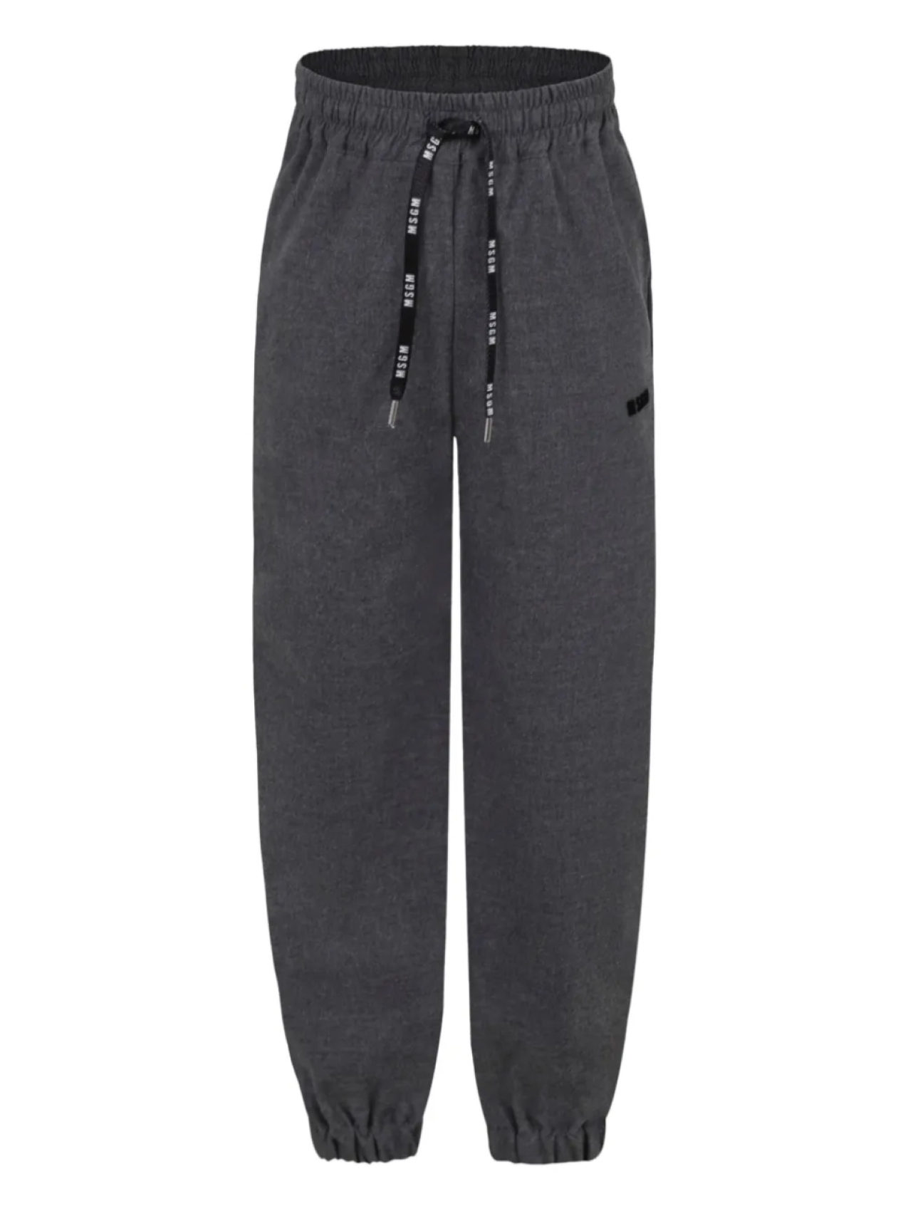 Брюки с завязками и логотипом MSGM Kids, серый 
Брюки с завязками и логотипом MSGM Kids, серый