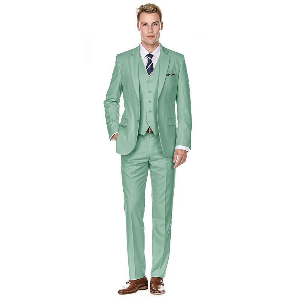 Мужской костюм узкого кроя с жилетом премиум-класса из 3 предметов Braveman, цвет Mint 
Мужской костюм узкого кроя с жилетом премиум-класса из 3 предметов Braveman, цвет Mint
