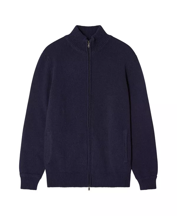 Свитер Graham из кашемировой смеси с полной застежкой-молнией Robert Talbott, синий
Свитер Graham из кашемировой смеси с полной застежкой-молнией Robert Talbott, синий