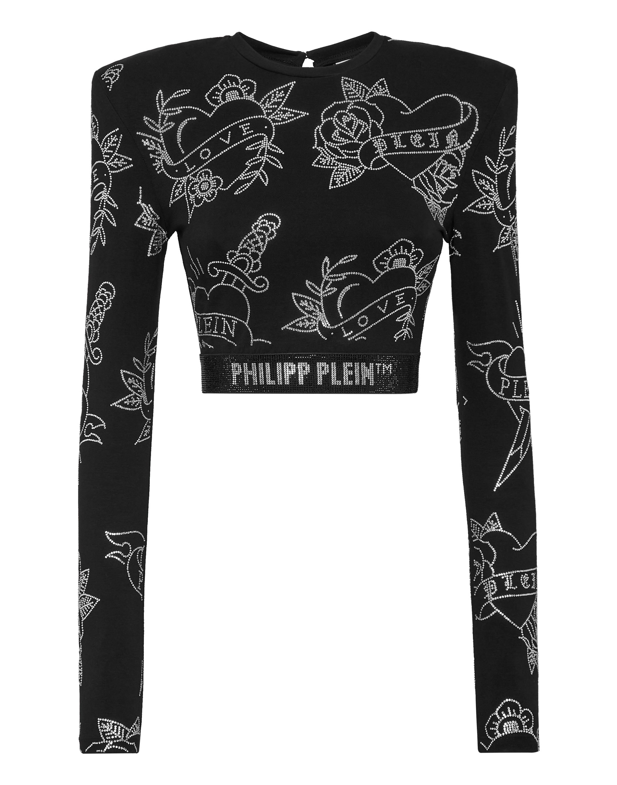 Укороченный топ с подплечниками LS Love PHILIPP PLEIN, черный
Укороченный топ с подплечниками LS Love PHILIPP PLEIN, черный