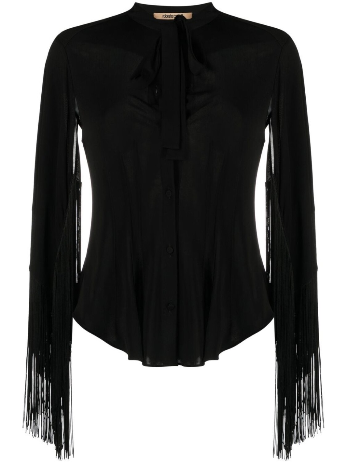 Roberto Cavalli рубашка с бахромой на манжетах, черный
Roberto Cavalli рубашка с бахромой на манжетах, черный
