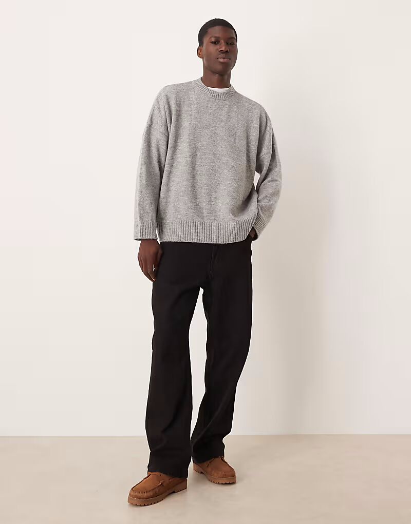 Супер свободный трикотажный джемпер с круглым вырезом, серый меланж Asos Design
Супер свободный трикотажный джемпер с круглым вырезом, серый меланж Asos Design