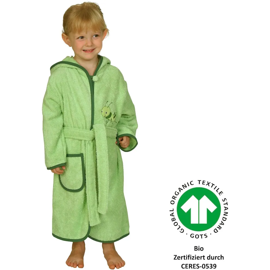 Детский халат Светло-зеленый кузнечик, из органического хлопка, с вышивкой и карманом Wörner, светло-зеленый
Детский халат Светло-зеленый кузнечик, из органического хлопка, с вышивкой и карманом Wörner, светло-зеленый