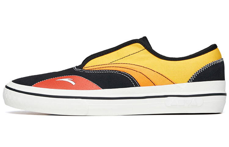 Кроссовки для скейтбординга мужские с низким верхом черного/желтого цвета слоновой кости/белого цвета Anta, Черный, Кроссовки для скейтбординга мужские с низким верхом черного/желтого цвета слоновой кости/белого цвета Anta